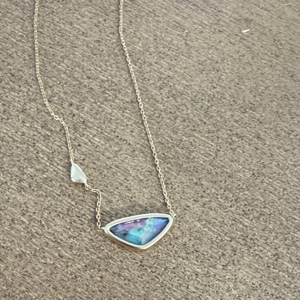 Kendra Scott Iridescent gold with Blue and Purple Necklace